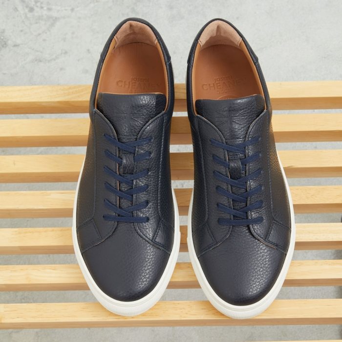 Kelham Trainer in Navy Grain Leather