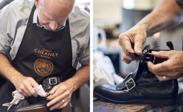 Joseph Cheaney X Vivienne Westwood polishing and buckling