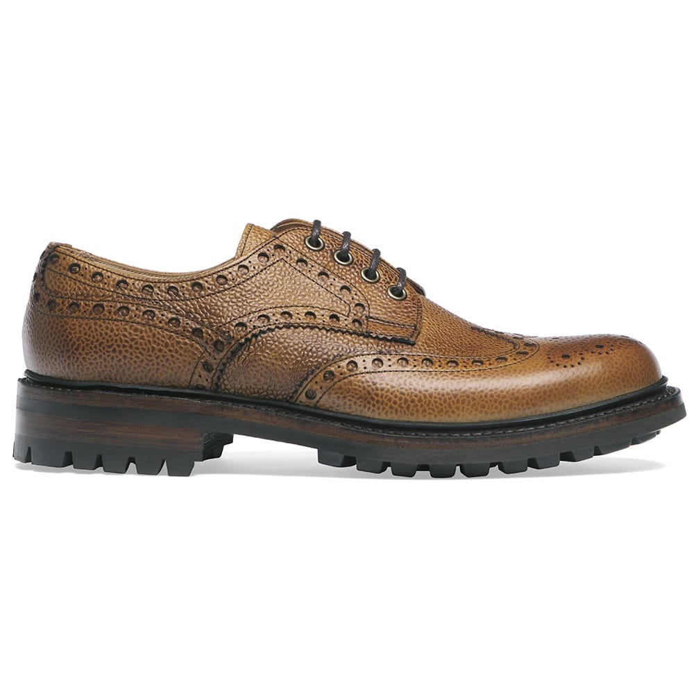 Avon Derby Brogue in Almond Grain Leather