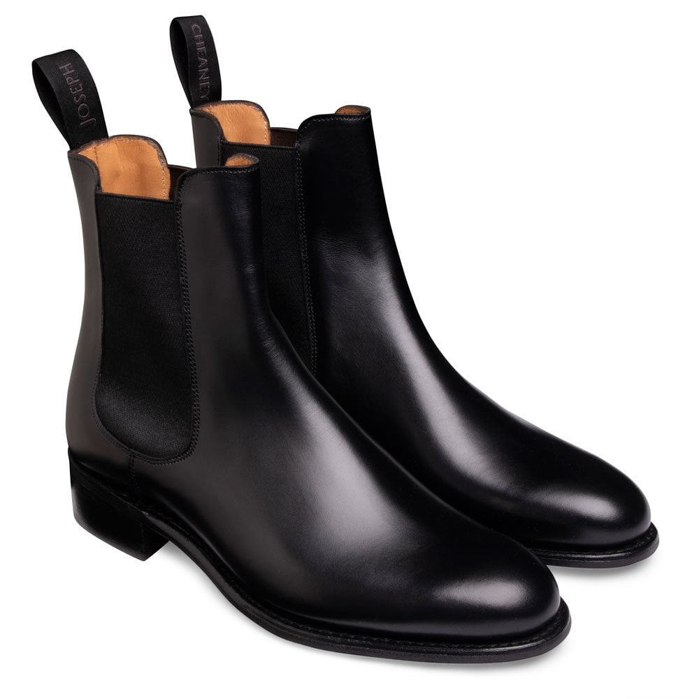 Avril Chelsea Boot in Black Calf Leather