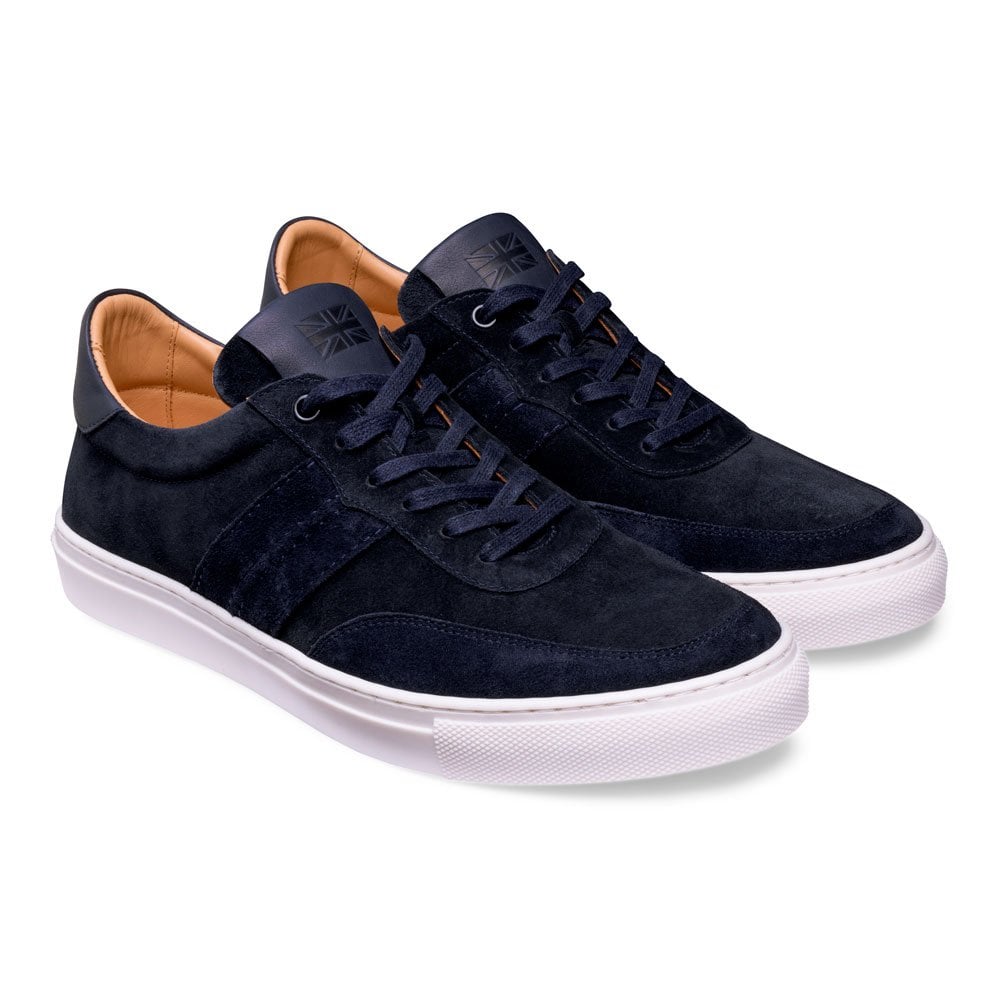 Steel Trainer in Navy Suede and Leather