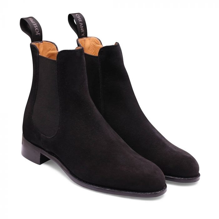 Avril D Chelsea Boot in Black Suede