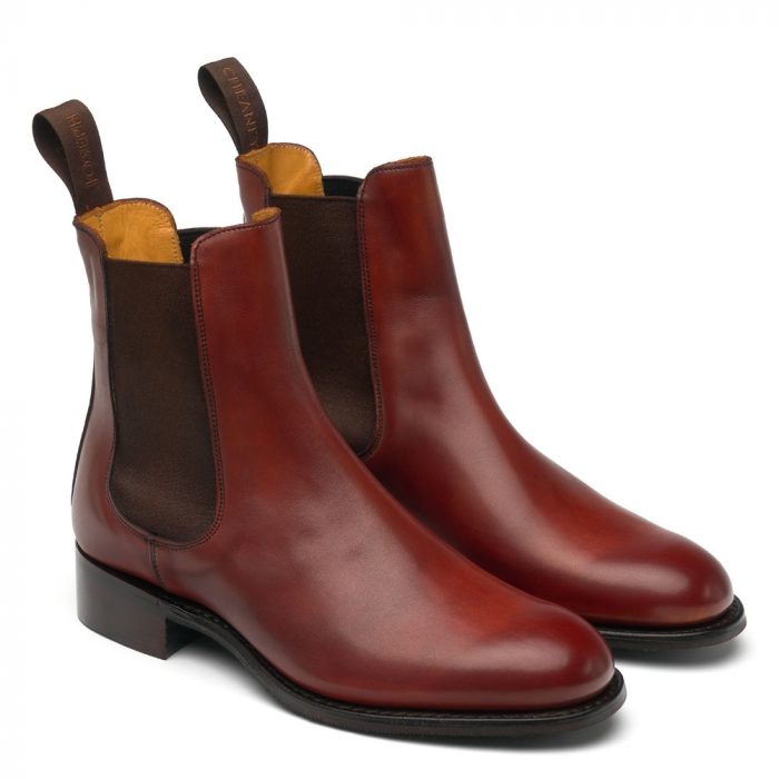 Avril D Chelsea Boot in Dark Leaf Calf Leather