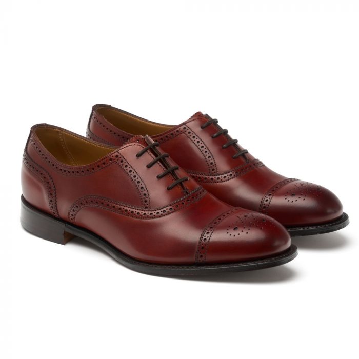 Darcy Oxford Semi-Brogue in Dark Leaf Calf Leather
