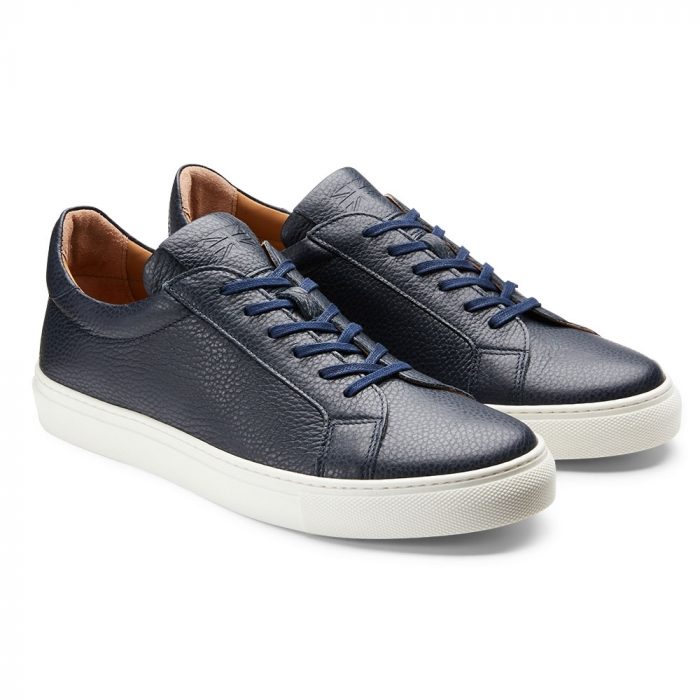 Kelham Trainer in Navy Grain Leather