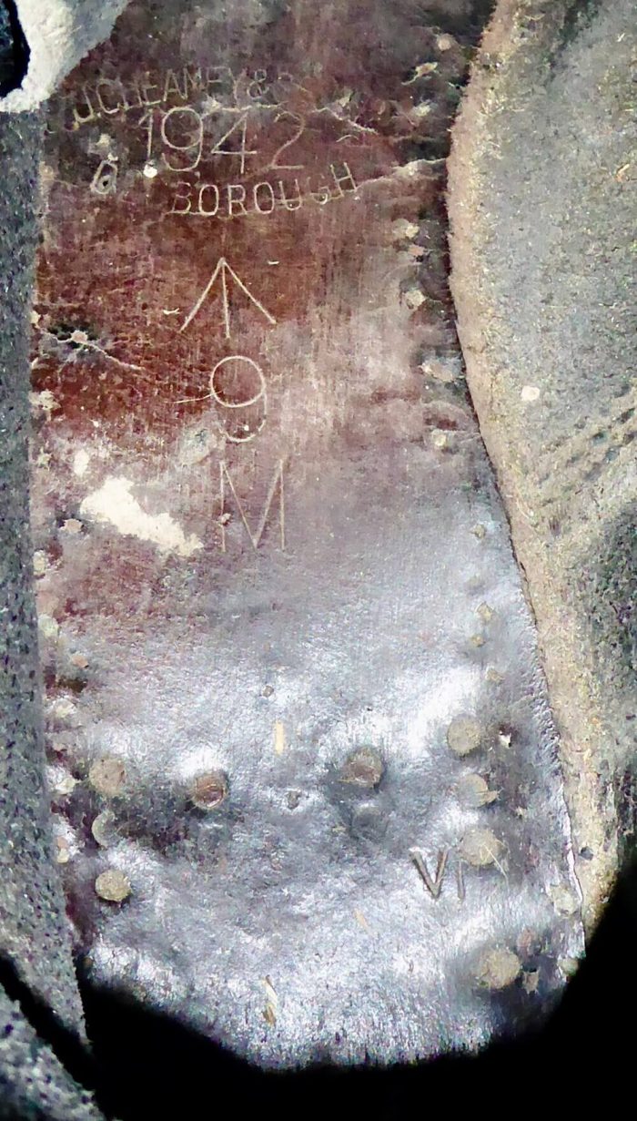 World War two Cheaney boots insole logo