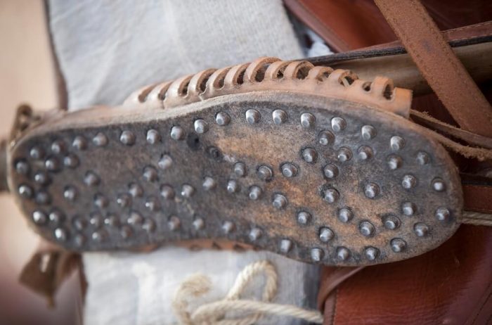 The Roman caligae studded bottom view