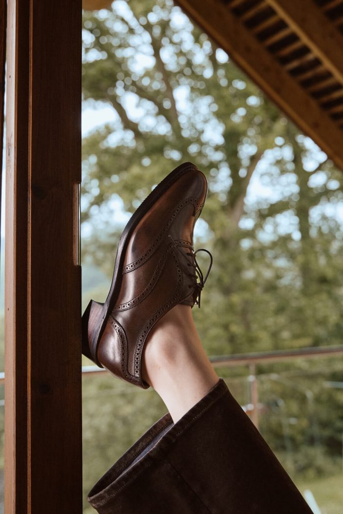 Cheaney Shoes Miranda D Oxford Brogue in Mocha Calf Leather
