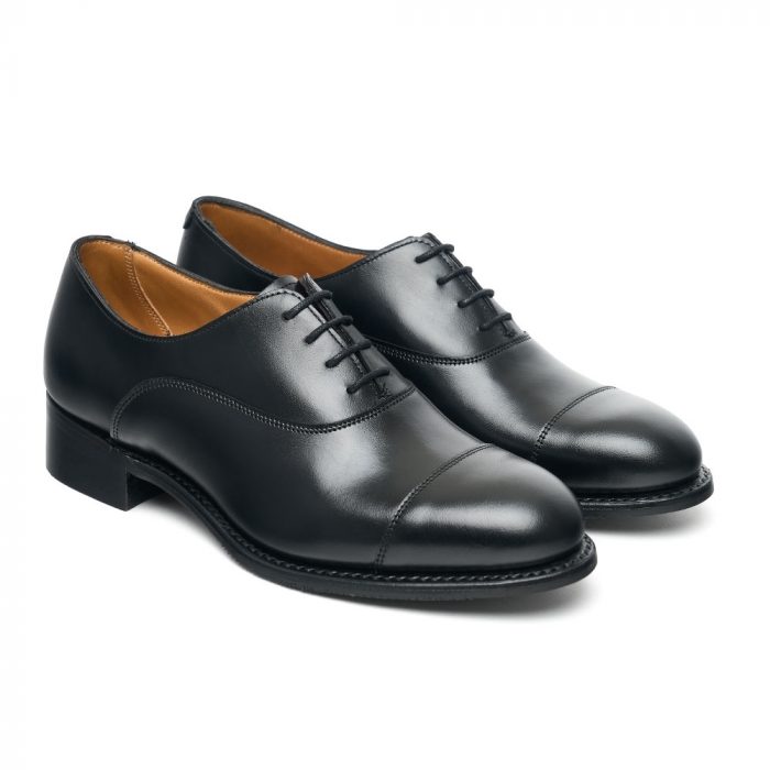 Cheaney Shoes Louise II D Capped Oxford in Black Calf Leather
