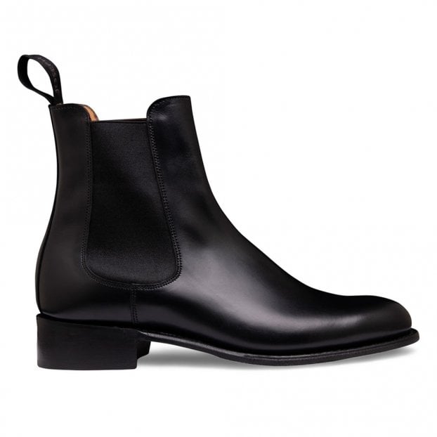 Avril D Chelsea Boot in Black Calf Leather
