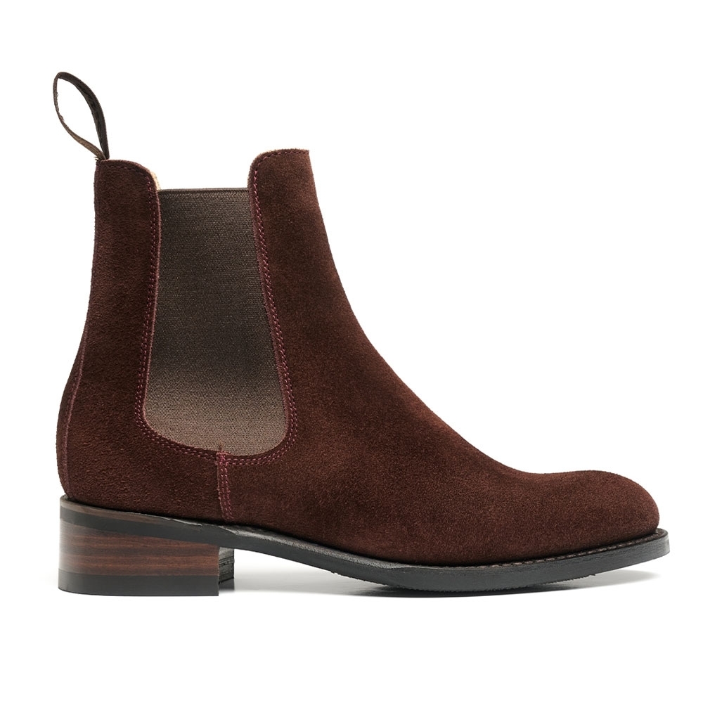 Avril D Chelsea Boot in Plum Waxy Suede