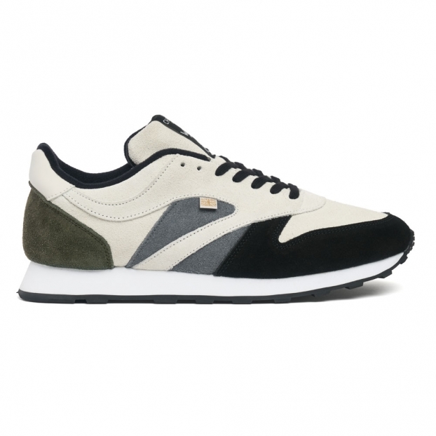 Bannister Trainer in Beige, Grey, Green, Black Suede