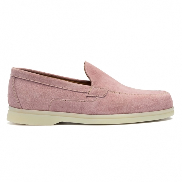 Betty Apron Loafer in Pink Suede