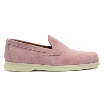 Betty Apron Loafer in Pink Suede