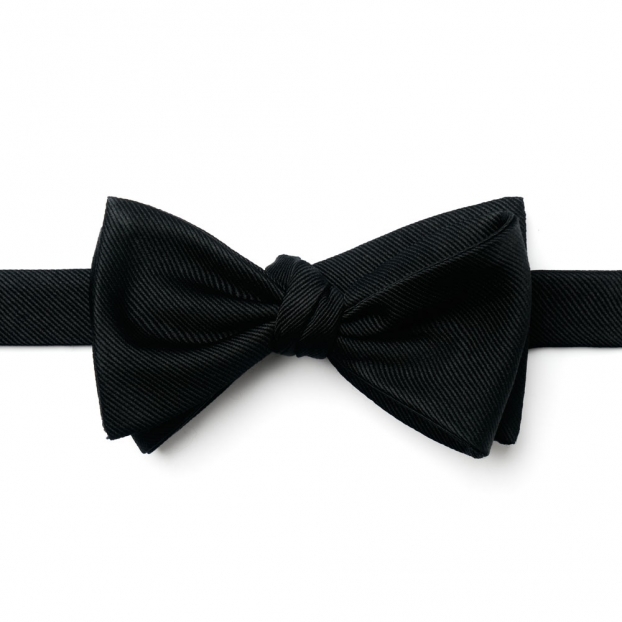 Bow Tie Black Silk Twill (Self tie) 