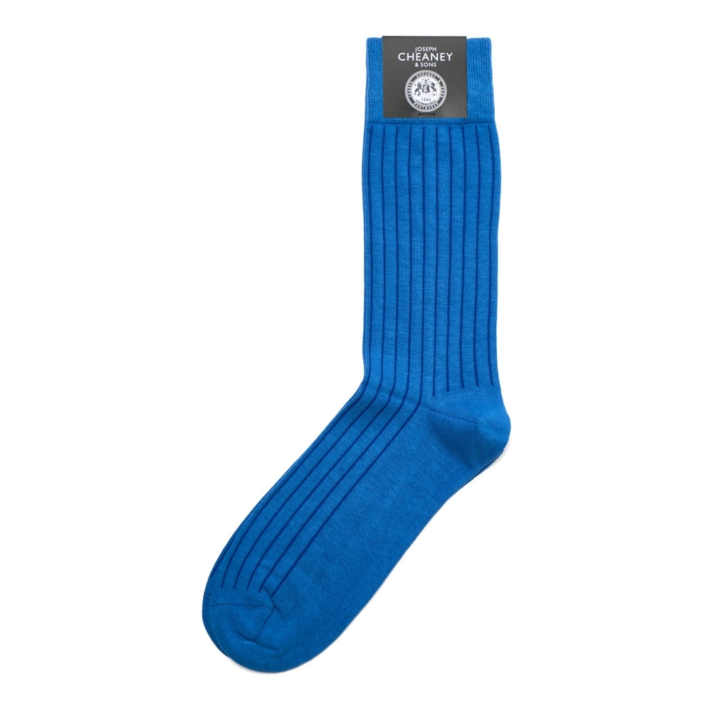 Brecon Blue Cotton Socks