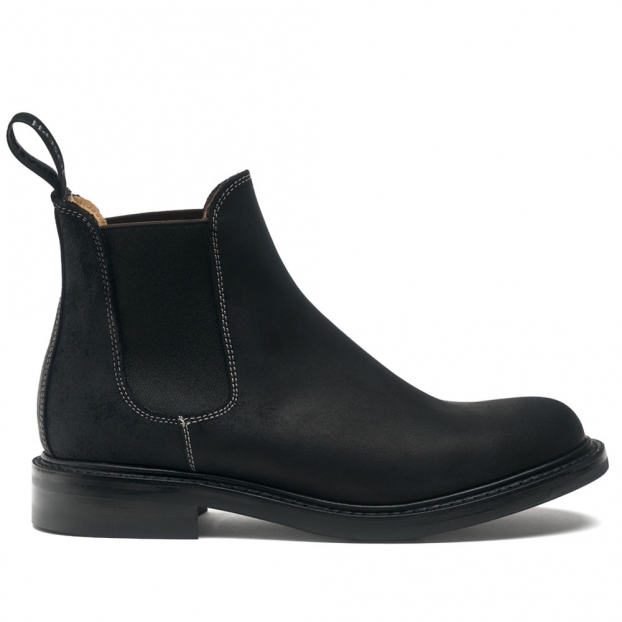 Britney R Chelsea Boot in Black Waxy Commander