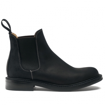 Britney R Chelsea Boot in Black Waxy Commander