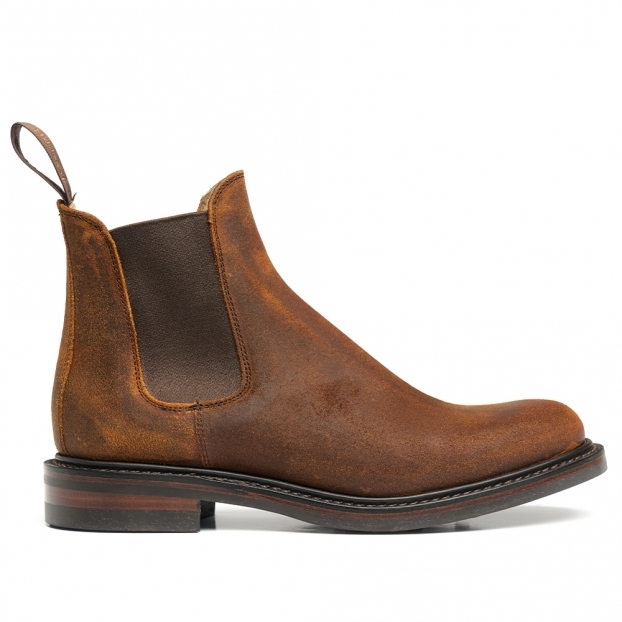 Britney R Chelsea Boot in Rust Waxy Leather