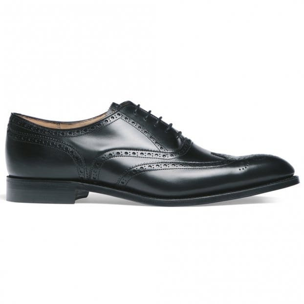 Broad II Oxford Wingcap Brogue in Black Calf Leather