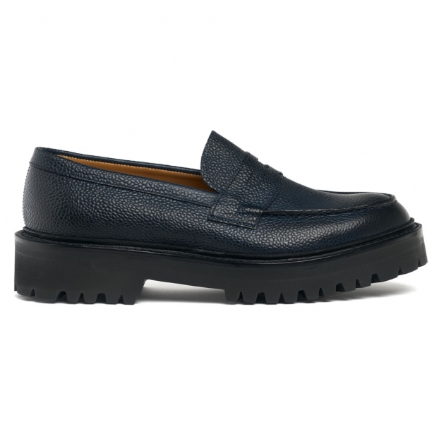 Callie M Penny Loafer in Navy Grain Leather