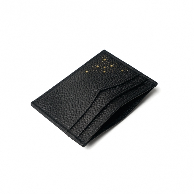 Card Holder in Black Grain Leather
