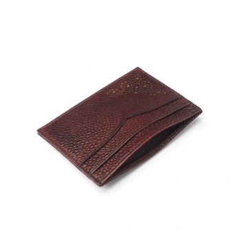 Card Holder in Burgundy Grain Leather