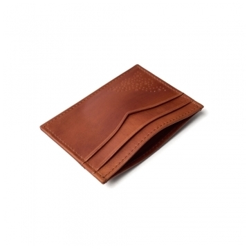 Card Holder in Dark Leaf Calf Leather