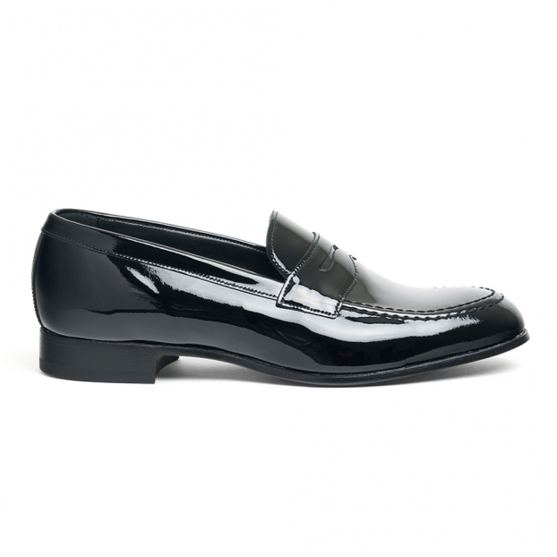 Casey Women's Penny Loafer in Black Patent Leather