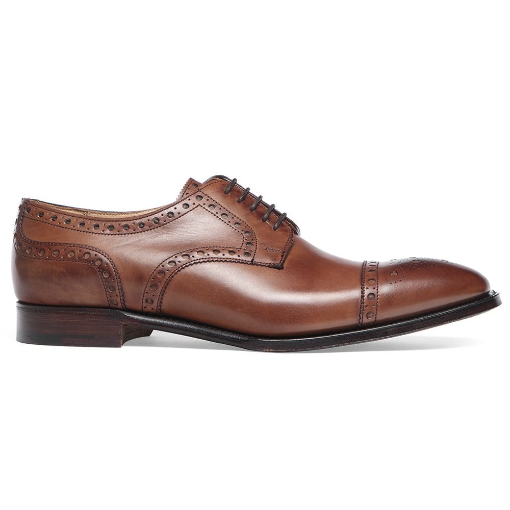 Joseph Cheaney Attleborough Derby Semi Brogue in Conker Calf Leather Joseph Cheaney Beccles Derby, Black Calf : r/goodyearwelt main image 4