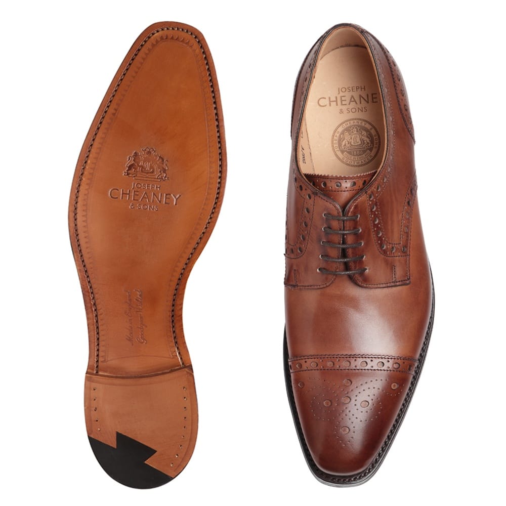 Cheaney Attleborough | Conker Calf Semi Brogue | Hand Made  display picture 1