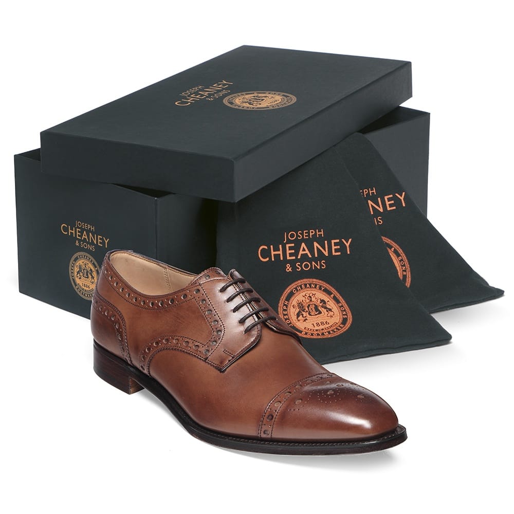 Cheaney Attleborough | Conker Calf Semi Brogue | Hand Made  display picture 2