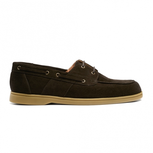 Compass Boat Shoe in Pony (Dark Brown) Suede