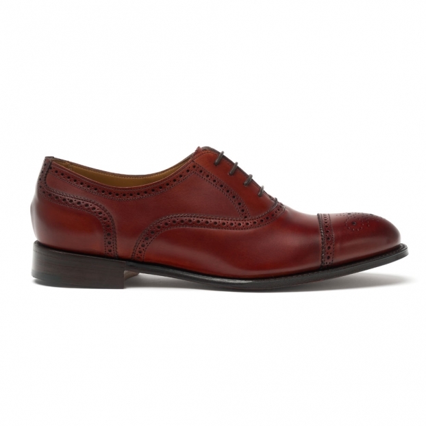 Darcey Oxford Semi Brogue in Dark Leaf Calf Leather