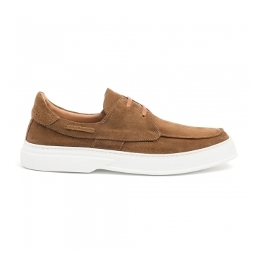 Drake Boat Shoe in Cognac Suede