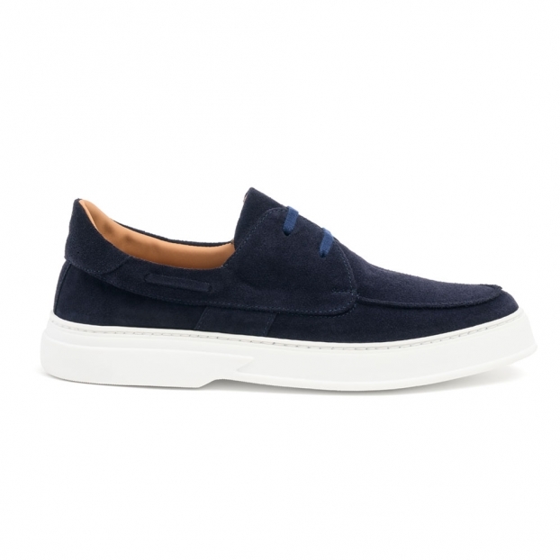 Drake Boat Shoe in Navy Suede