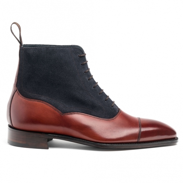Elkington Balmoral Boot in Dark Leaf Calf/Oceano Suede