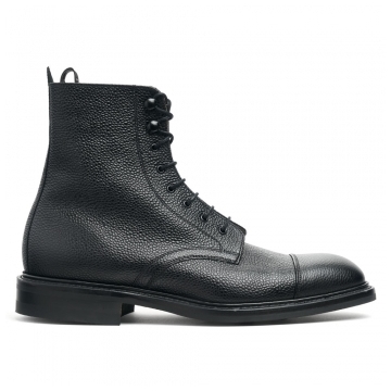 Elliott II R Capped Derby Boot in Black Grain Leather