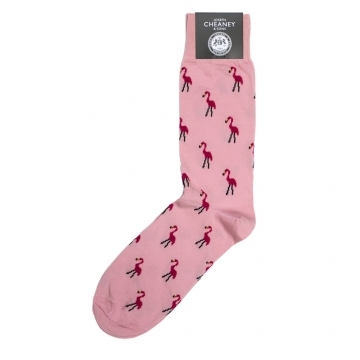 Flamingo Print Pink Cotton Socks