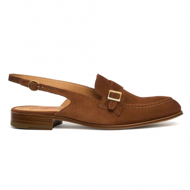 Frankie II Slingback Mule in Sorrel Calf Suede