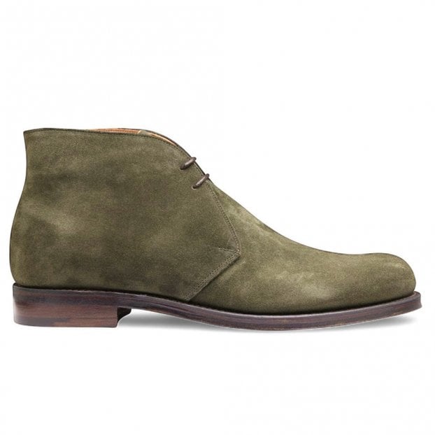 Garforth EF Chukka Boot in Dark Sage (Khaki) Calf Suede