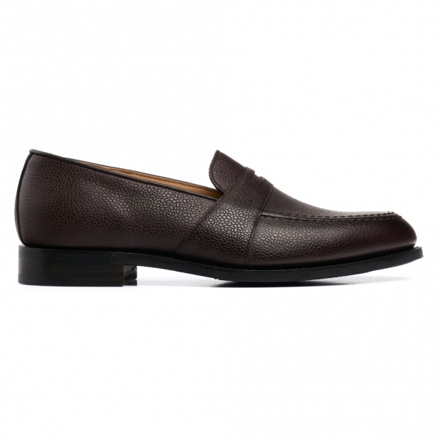Gracechurch D Penny Loafer in Brown/Burgundy Grain Leather