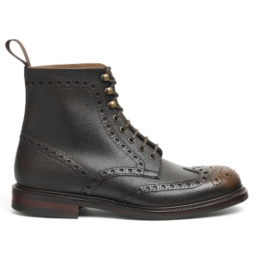 Greyfriars Women's Derby Brogue Boot in Bronze Grain Leather