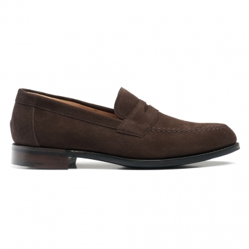 Hadley D Penny Loafer in Brown Suede