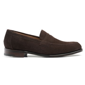Hadley Penny Loafer in Brown Suede