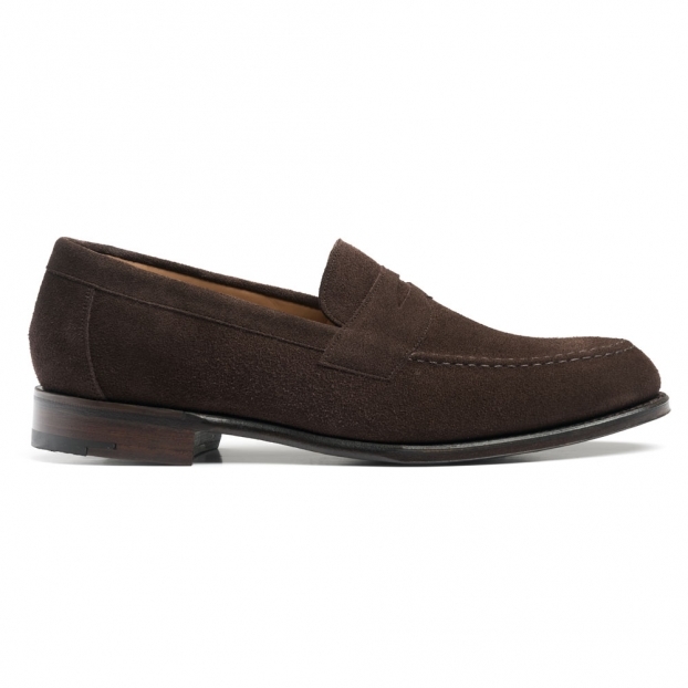 Hadley Penny Loafer in Brown Suede
