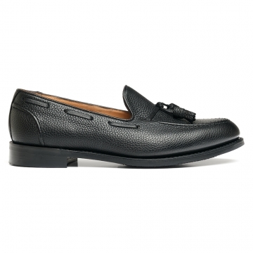 Harry II D Tassel Loafer in Black Grain Leather