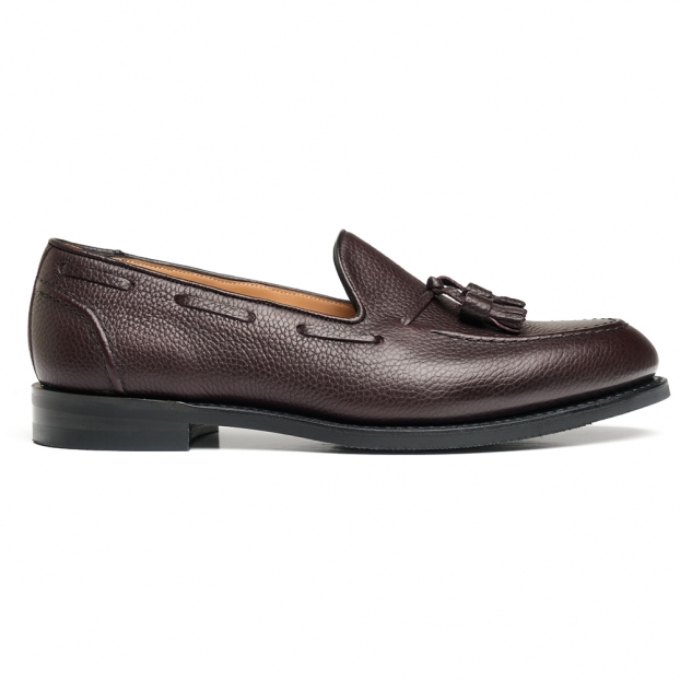 Harry II D Tassel Loafer in Merlot Grain Leather