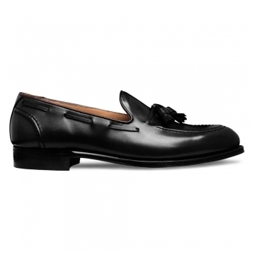 Harry II EF Tassel Loafer in Black Calf Leather