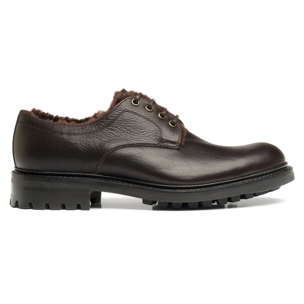 Haston C Shearling Lined Derby in Dark Elm Grain